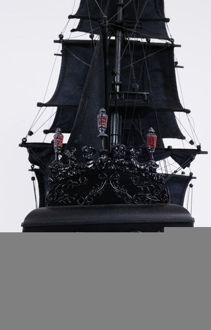 29" Black Black Pearl Pirate Boat Hand Painted Decorative Boat