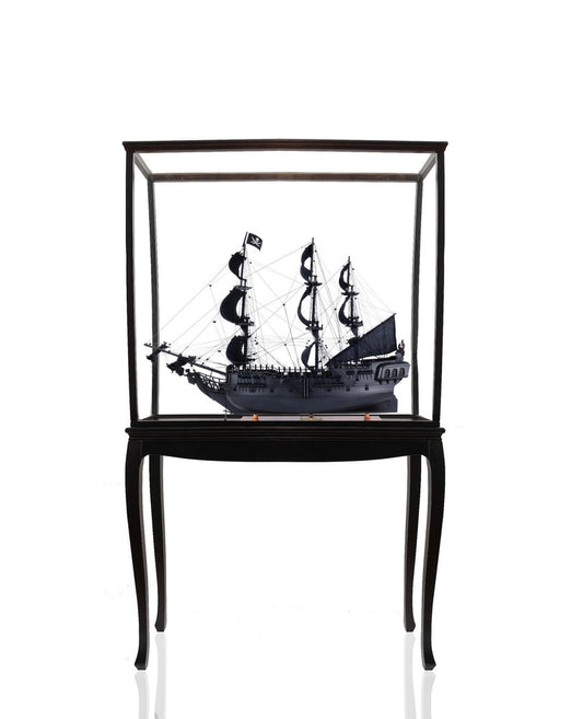 69" Black Solid Wood Hand Painted Black Pearl Pirate Floor Display Model Boat