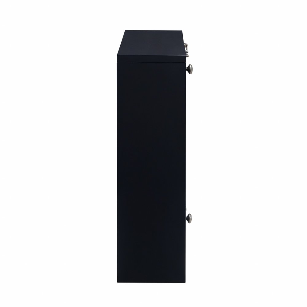 26" Black Wood Wall Mounted Folding Floating Desk