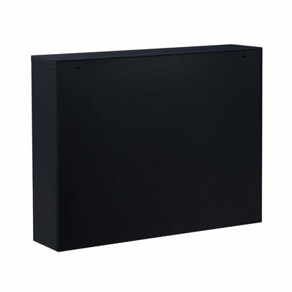26" Black Wood Wall Mounted Folding Floating Desk