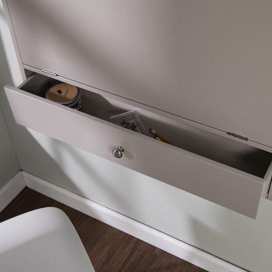 26" Gray Wall Mounted Floating Desk