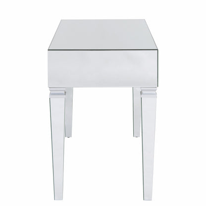 47" Silver Mirrored Writing Desk With Three Drawers