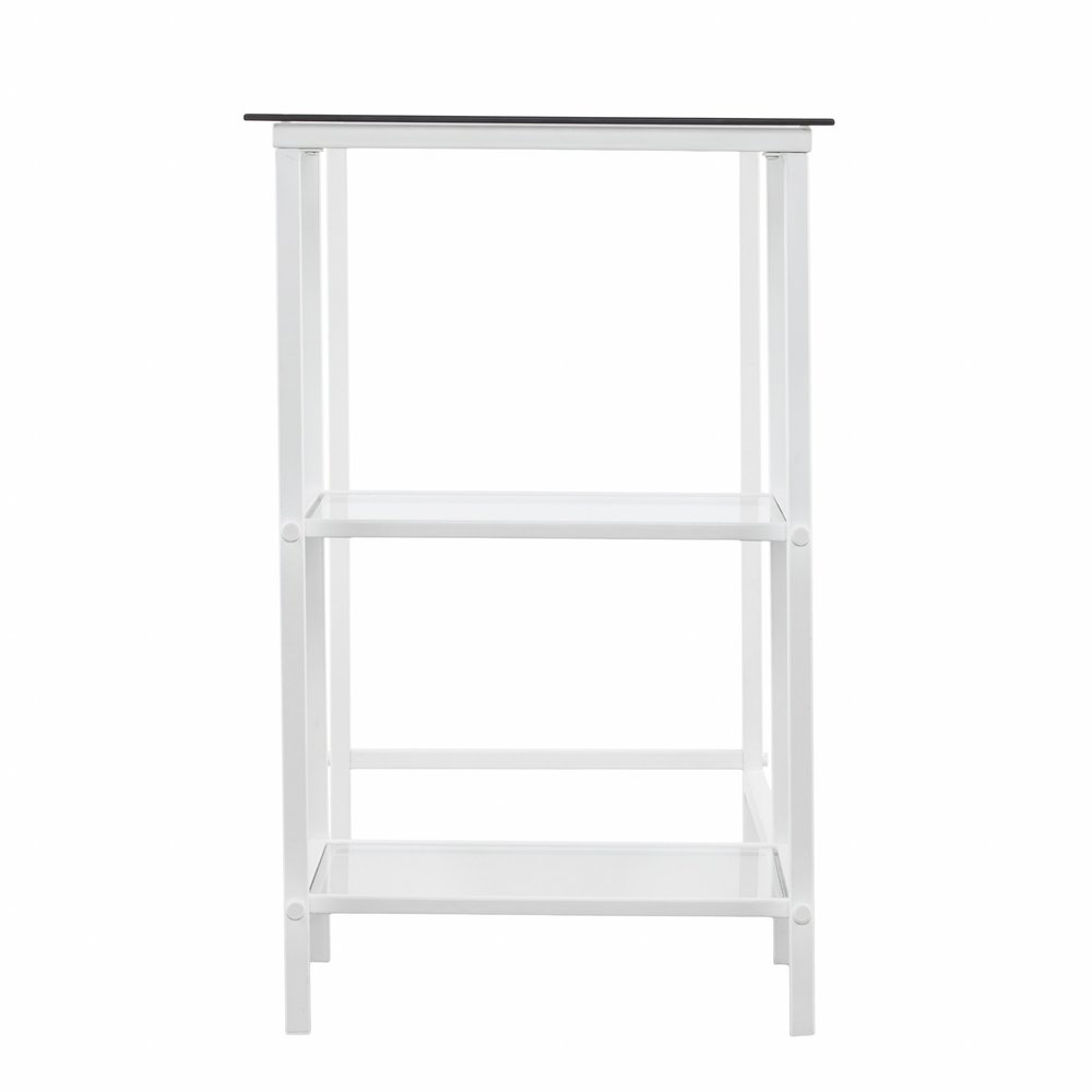 42" Clear and White Glass Writing Desk