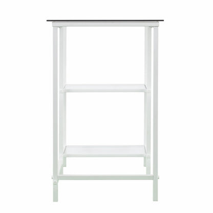 42" Clear and White Glass Writing Desk