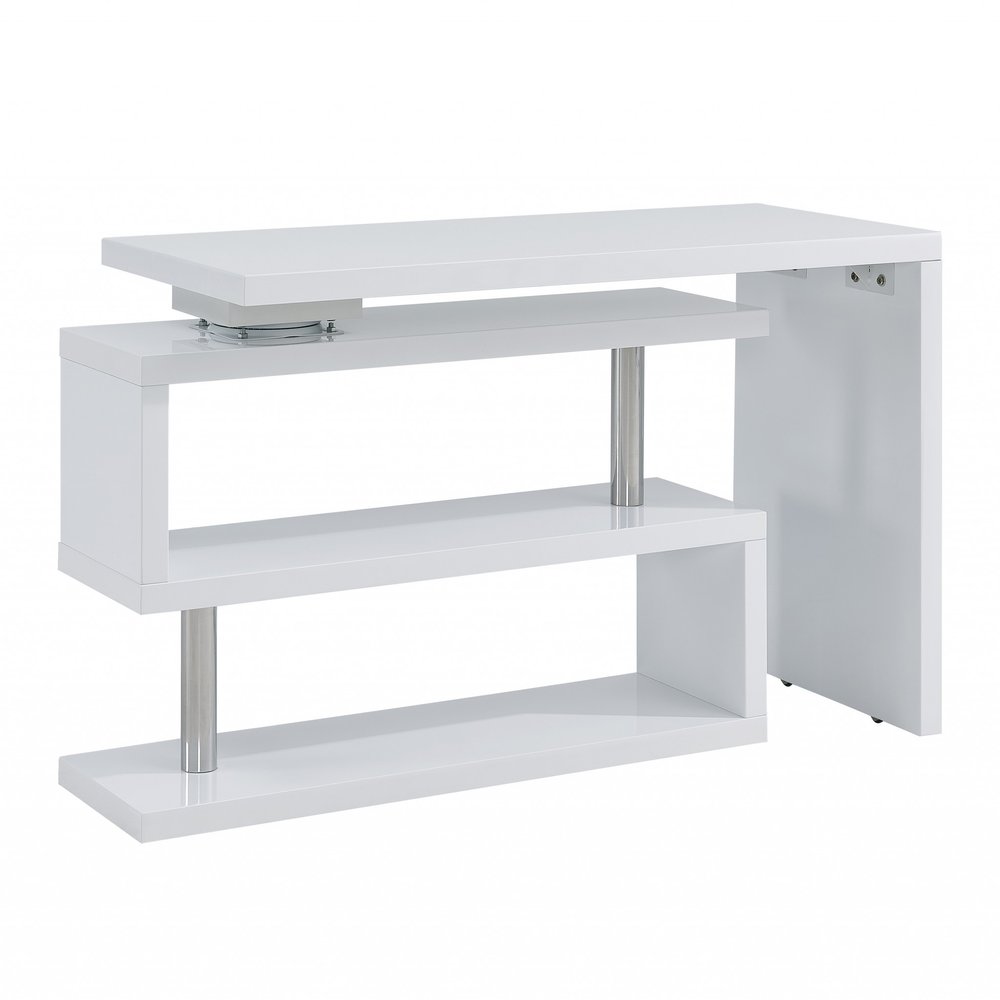 45" White Corner Writing Desk