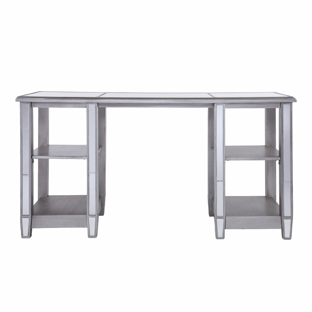 50" Silver Mirrored Writing Desk