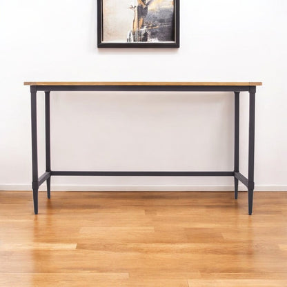 53" Natural And Black Writing Desk
