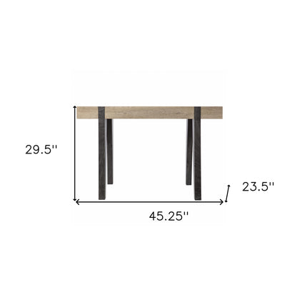 45" Natural and Dark Brown Writing Desk