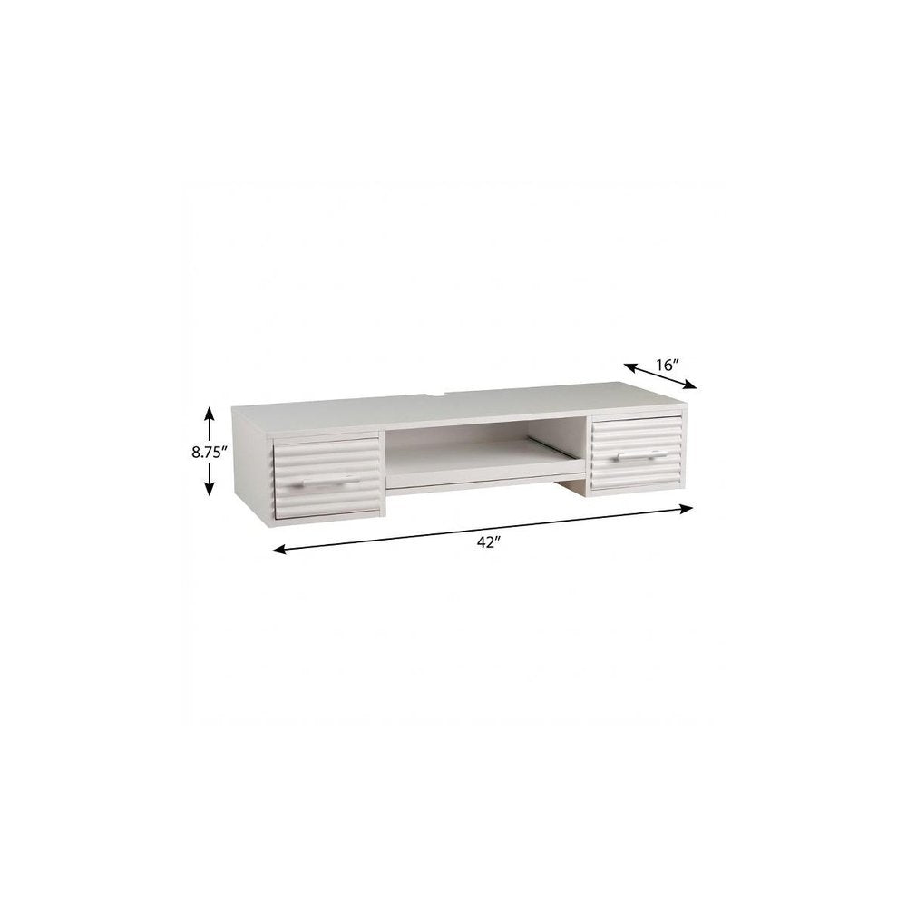 White Wall Mount Desk with Drawers