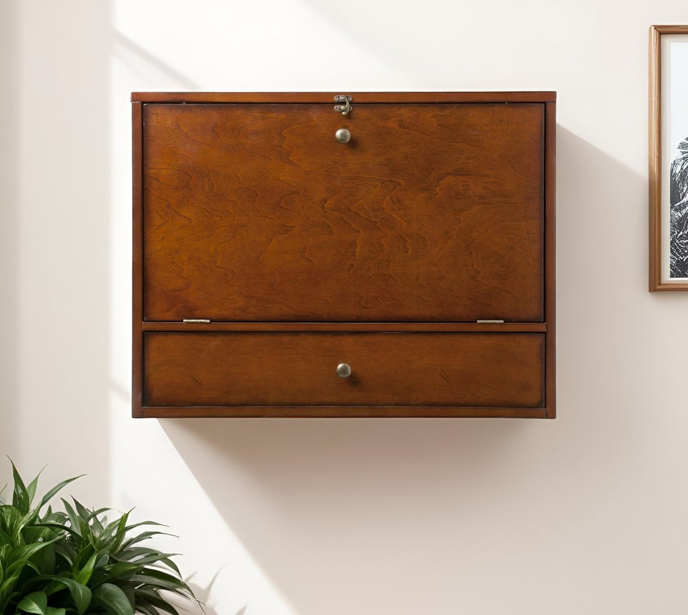 26" Brown Floating desk