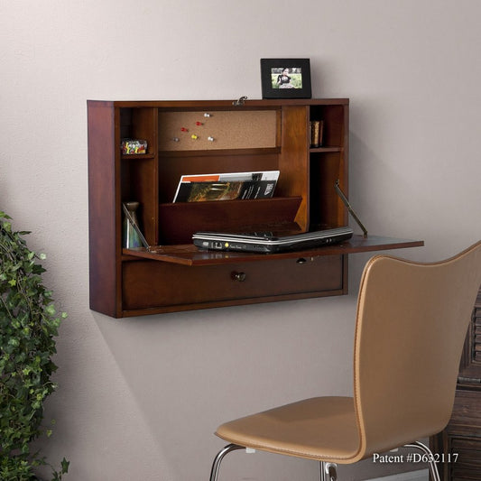 26" Brown Floating desk