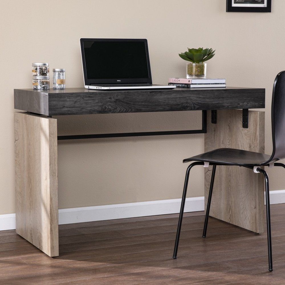 45" Black and Brown Writing Desk