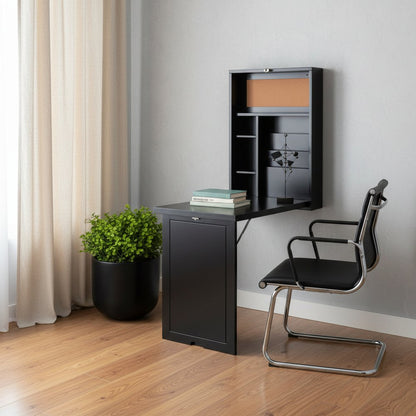 22" Black Secretary Desk