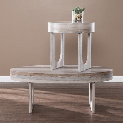 43" Brown Solid Manufactured Wood Oval Coffee Table