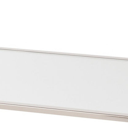 43" Silver Mirrored And Metal Rectangular Mirrored Coffee Table