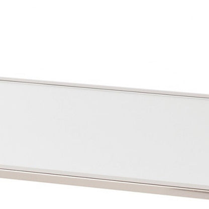 43" Silver Mirrored And Metal Rectangular Mirrored Coffee Table