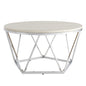 33" Silver Manufactured Wood And Metal Round Coffee Table