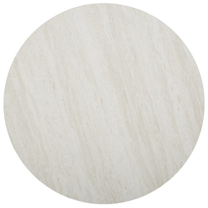 33" Silver Manufactured Wood And Metal Round Coffee Table