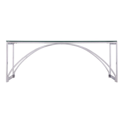 48" Chrome Glass And Metal Rectangular Coffee Table