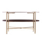 33" Brass Solid Manufactured Wood And Metal Round Coffee Table