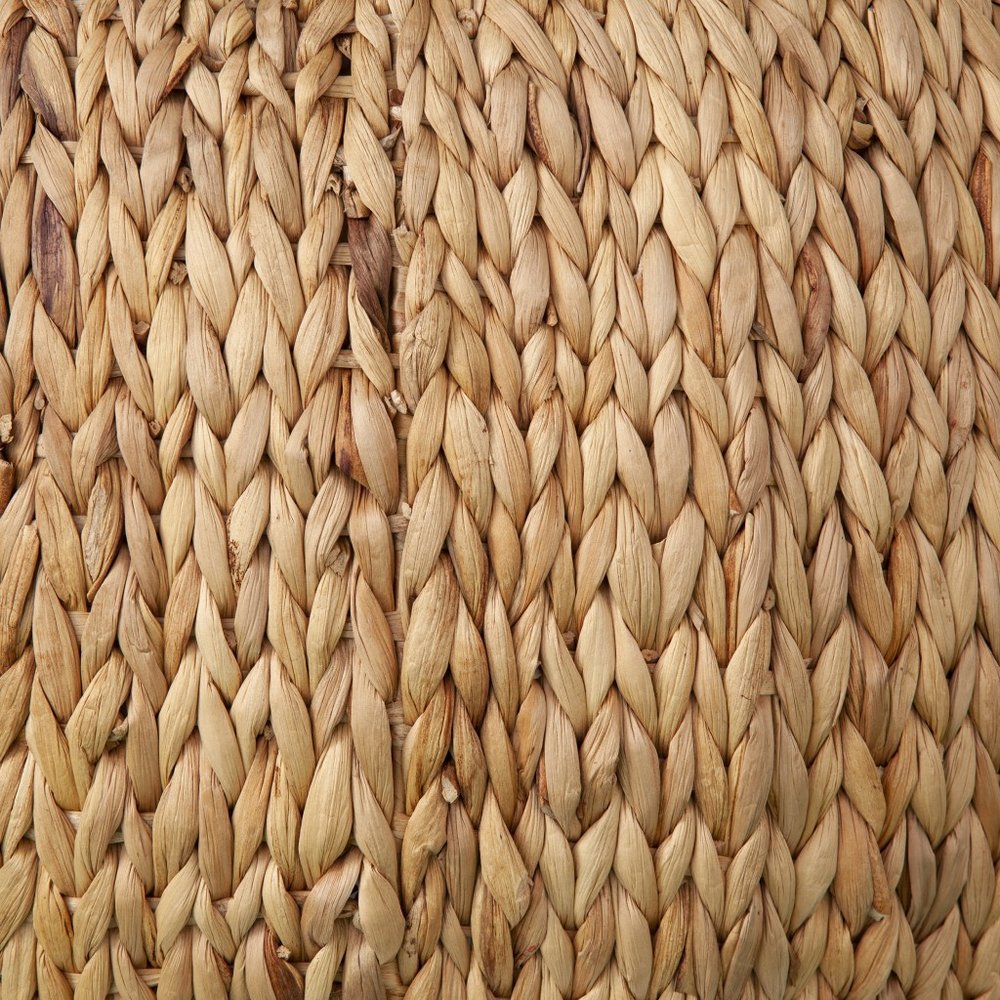 28" Natural And Natural Brown Glass And Solid Wood Square Coffee Table