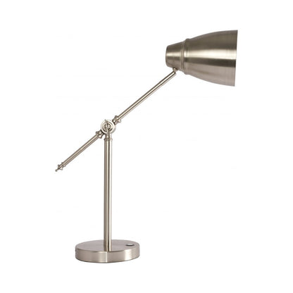 Brushed Silver LED Adjustable Desk Lamp