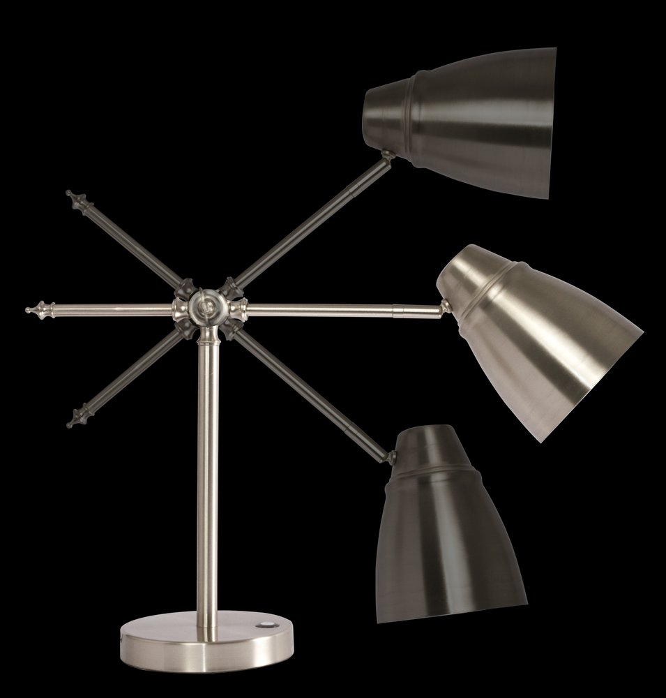 Brushed Silver LED Adjustable Desk Lamp