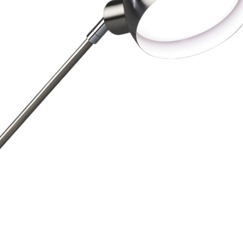 18" Nickel Metal Adjustable Swing Arm LED Desk Lamp With USB