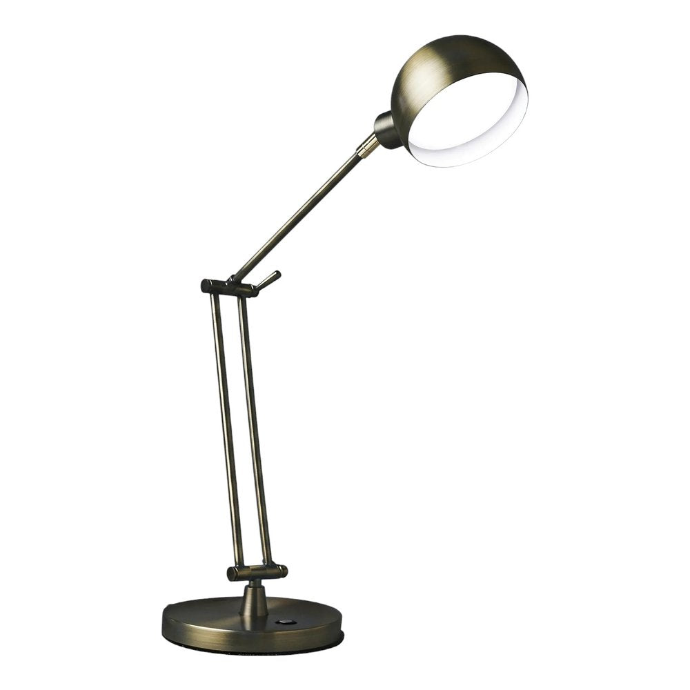 18" Antiqued Bronze Adjustable Swing Arm Desk Lamp USB With Antiqued Bronze Shade