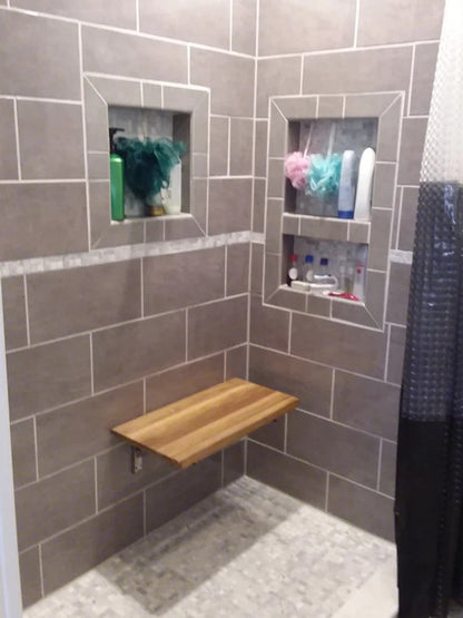 30" Brown Premium Wall Mount Teak Shower Bench