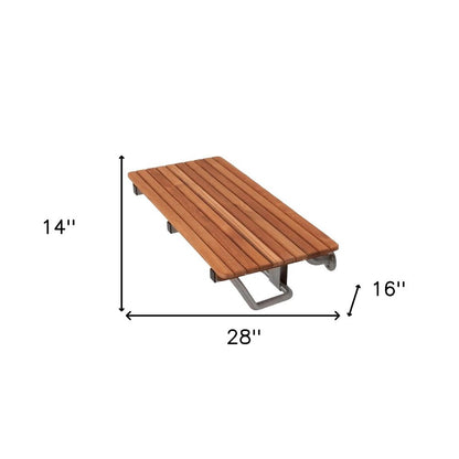 28" Brown Premium Wall Mount Teak Shower Bench