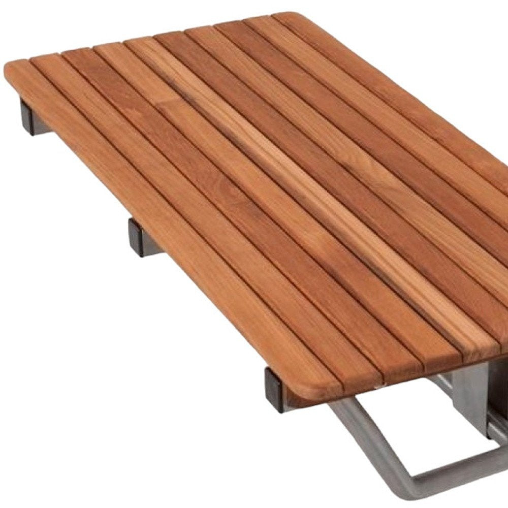 28" Brown Premium Wall Mount Teak Shower Bench
