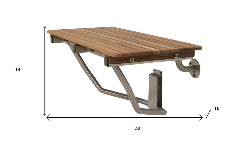 32" Premium Wall Mount Teak Shower Bench