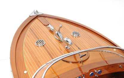 15" Solid Wood Hand Painted Riva Aquarama Speedboat Exclusive Display Case Edition Model Boat