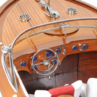 15" Solid Wood Hand Painted Riva Aquarama Speedboat Exclusive Display Case Edition Model Boat