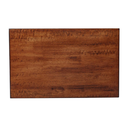Set Of Two 25" Brown Solid Wood Rectangular Nested End Tables
