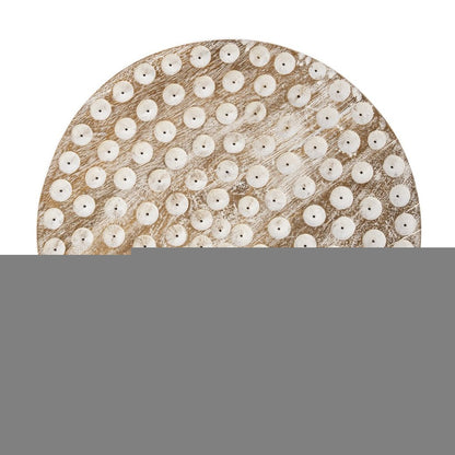 18" Washed White Solid Wood Round End Table