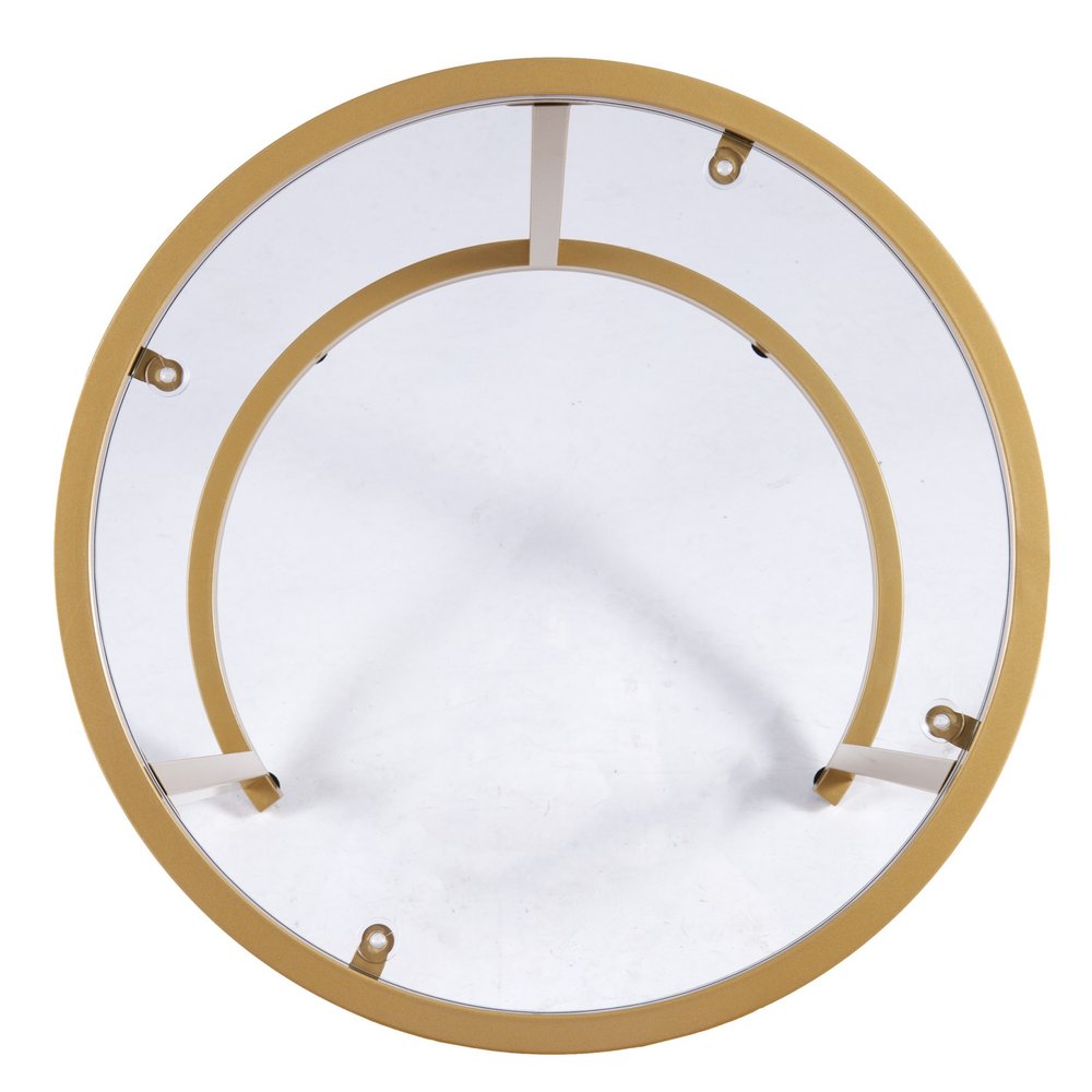 Set of Two Gold Glass And Steel Round Nested Tables