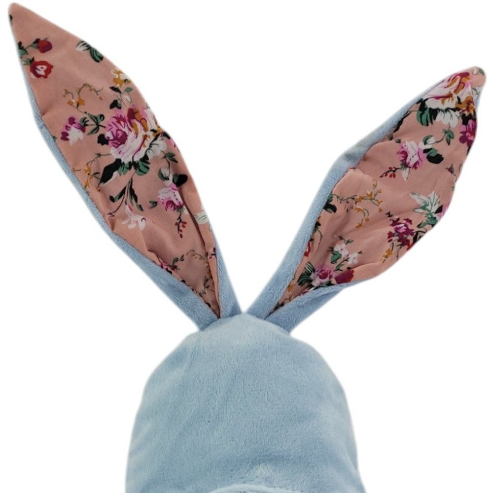 16" Blue And Pink Fabric Boho Bunny Ears Gnome