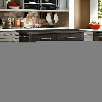 Brown 51" Rolling Kitchen Island With Storage