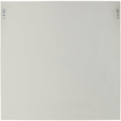 39" White Square Accent Wood Mirror