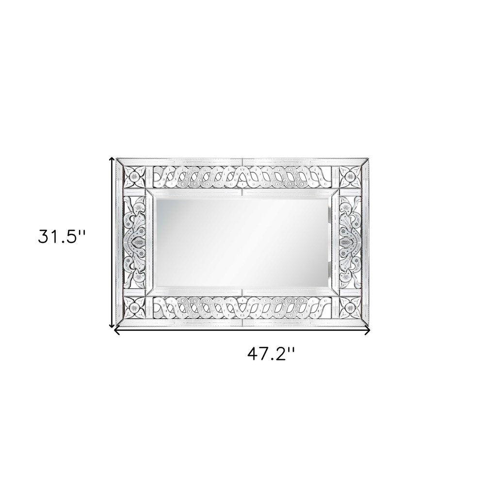 32" Clear Wood Framed Accent Mirror