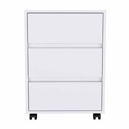 18" White Wood Accent Cabinet With Three Drawers