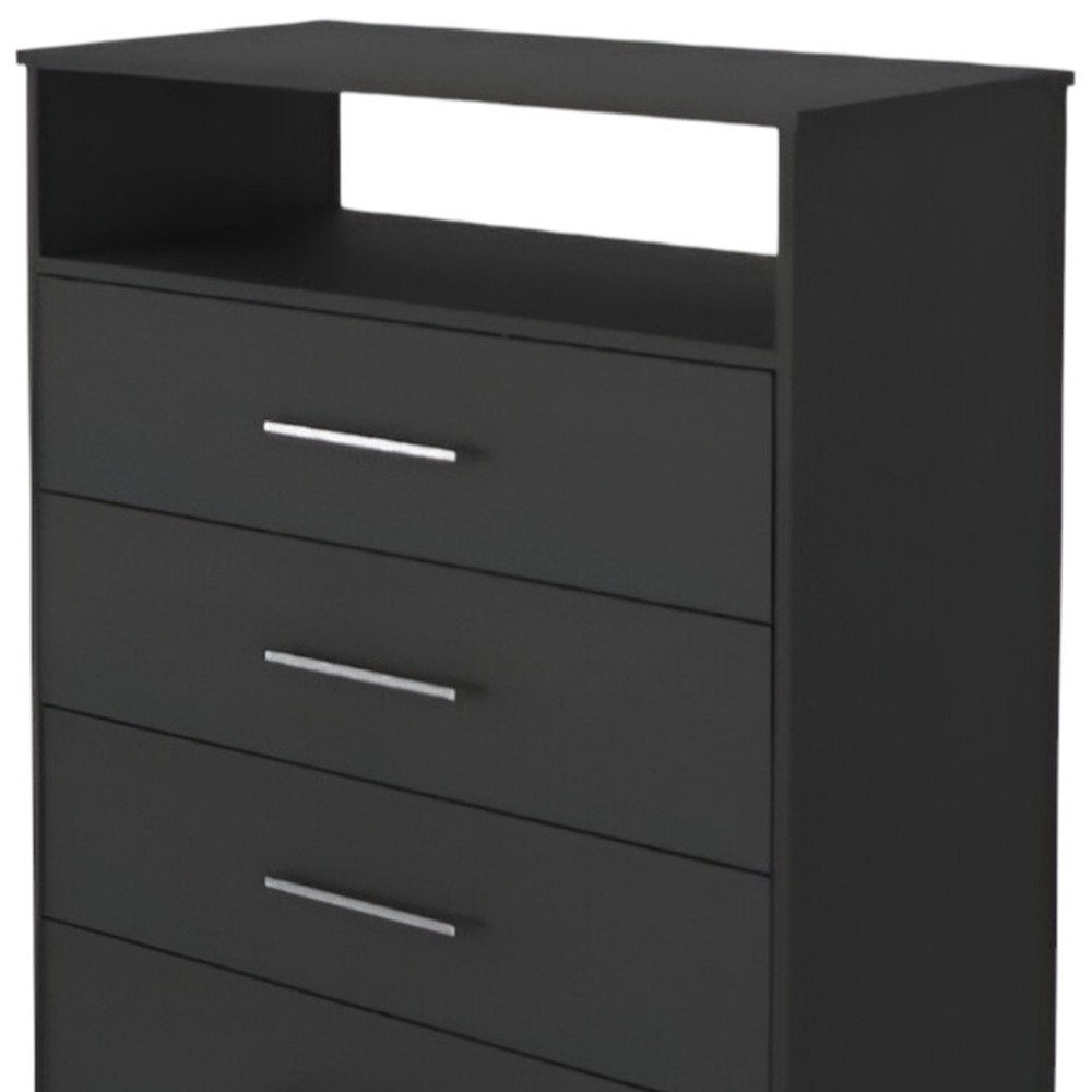 31" Black Four Drawer Vertical Dresser