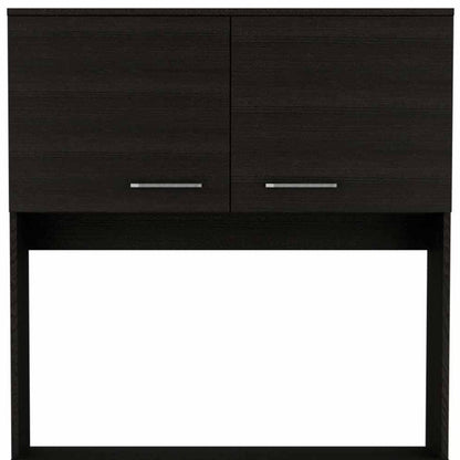 71" Black Wood Pantry Or Storage Closet