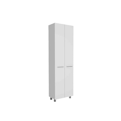 78" Modern White Pantry Cabinet with Two Full Size Doors