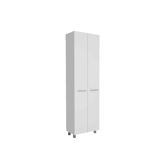 78" Modern White Pantry Cabinet with Two Full Size Doors