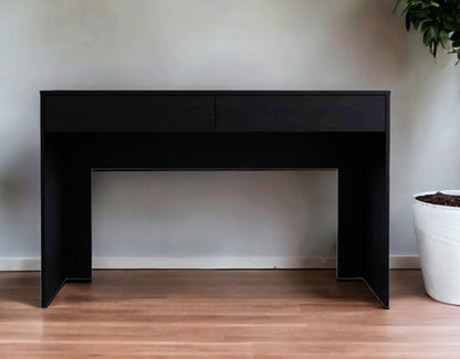 47" Black Computer Desk with Two Drawers
