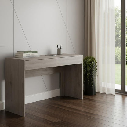 47" Light Gray Computer Desk With Two Drawers