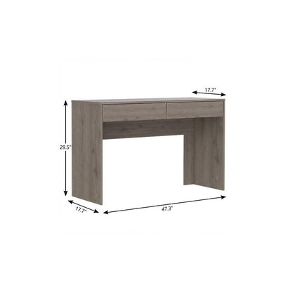 47" Light Gray Computer Desk With Two Drawers